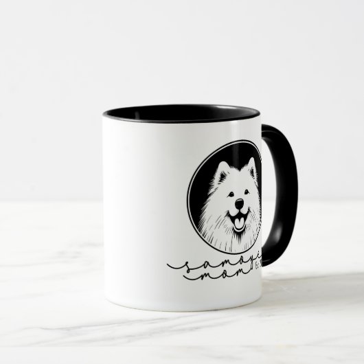 Samoyed Mom Custom Established Pop Art Samoyed マグカップ (正面右)