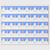 Samoyed Nの雪だるま ラッピングペーパー (フラット)