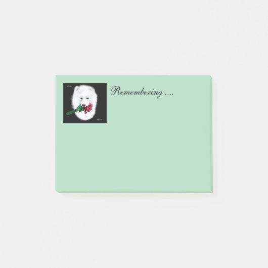 Samoyed Post-it®ノート4 x 3；ノートの記憶！ ポストイット (正面)