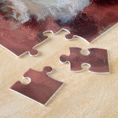 Samoyed Puppy Christmas Painting ジグソーパズル (側面)