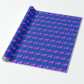Samoyed Sammy Dog Silhouette Pink/Blue Blue Gift ラッピングペーパー (アンロールド)