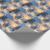 Samoyed Snowy Mountain Adventure Christmas ラッピングペーパー (角)