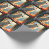 Samoyed Under the Mistletoe Christmas Painting ラッピングペーパー (角)