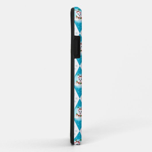 Samoyed Winter Holiday Diamond Pattern Case-Mate iPhoneケース (裏面/右)