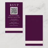 Sample 王室の Crimson結婚のQR RSVP エンクロージャーカード (正面/裏面)