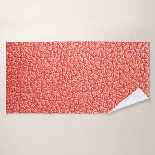 Sample of orange leather upholstery textureabstrac バスタオル (バスタオル)