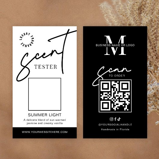 Sample Scent Tester Card Candle Fragrance Tester