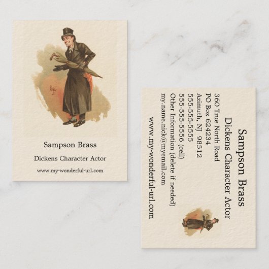 Sampson Brass, Kyd, Dickens The Old Curiosity Shop 名刺 (正面/裏面)