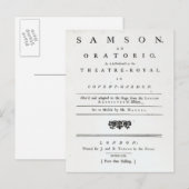 Samsonの楽譜の表紙 ポストカード (正面/裏面)