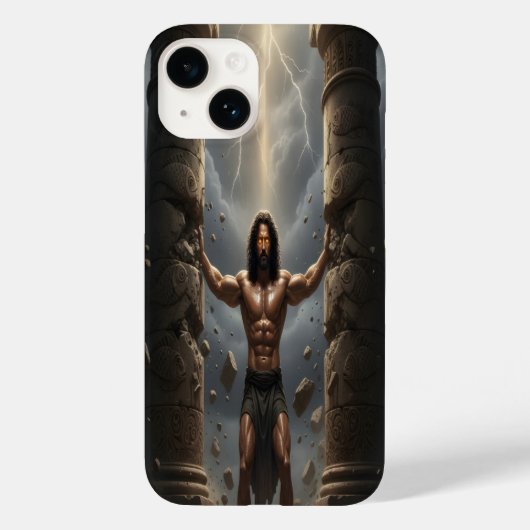 Samson Breaking the Philistine Pillars iPhone Case Case-Mate iPhoneケース (裏面)