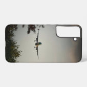 Samsung Galaxy S22+ケースと飛行機ブルースカイ Galaxyケース (裏面横)