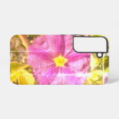 SAMSUNG GALAXY S22 ケース 紫の花柄  (裏面横)