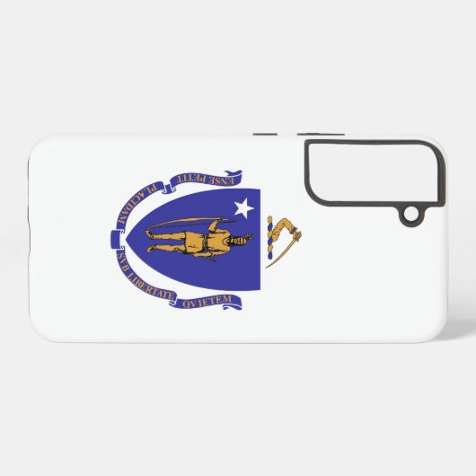 Samsung Galaxy S22 Plus Case Flag of Massachusetts Samsung Galaxyケース (裏面横)