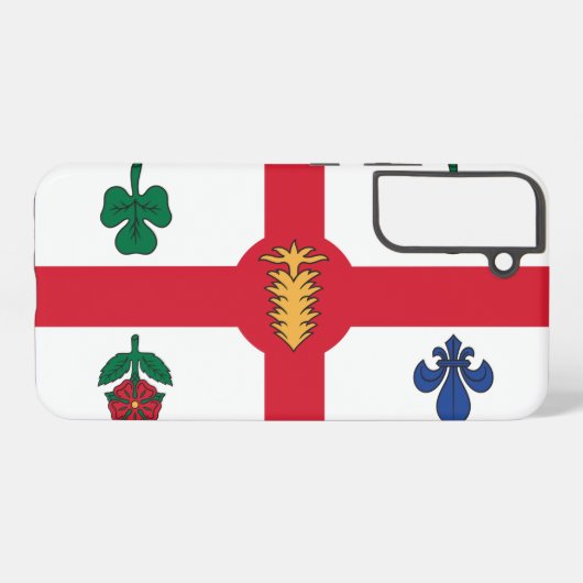 Samsung Galaxy S22 Plus Case Flag of Montreal Samsung Galaxyケース (裏面横)