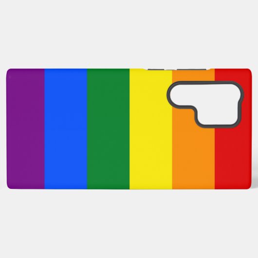 Samsung Galaxy S22 Ultra Case with LGBT flag Galaxyケース (裏面横)