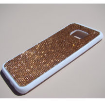 Samsung Galaxy S7エッジゴム(バラ金ゴールド結晶付)