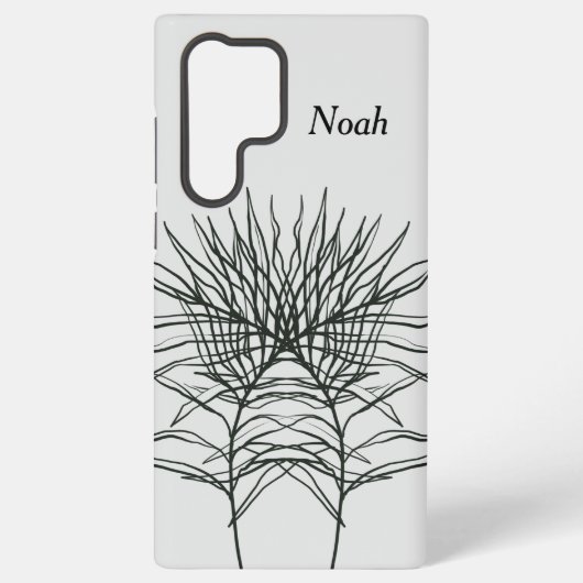 Samsung S22ウルトラケースライトグレーリーフライン Samsung Galaxyケース (裏面)