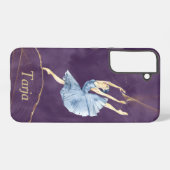 Samsung S22ケース(バレリーナ紫の背景) Samsung Galaxyケース (裏面横)