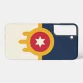 Samsung S22 Plus Case Flag of Tulsa，オクラホマ Galaxyケース (裏面横)