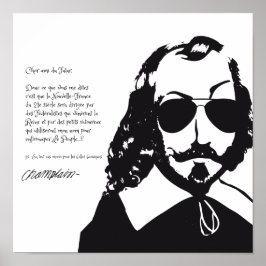 Samuel Champlain Hipster texte du future+lunettes ポスター