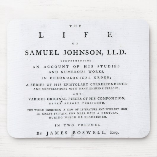 「Samuel Johnsonの生命からのとびら、 マウスパッド (正面)