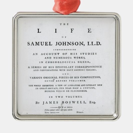 「Samuel Johnsonの生命からのとびら、 メタルオーナメント (正面)
