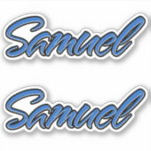 Samuel Name blue Aufkleber Sticker Stickerset シール (正面)