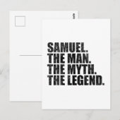 Samuel name, Samuel The Man The Myth The Legend ポストカード (正面/裏面)