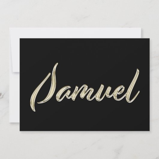 Samuel Name white gold Handwriting Karte カード (正面)