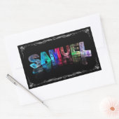 Samuel - The Name Samuel in 3D Lights (Photograph) 長方形シール (封筒)