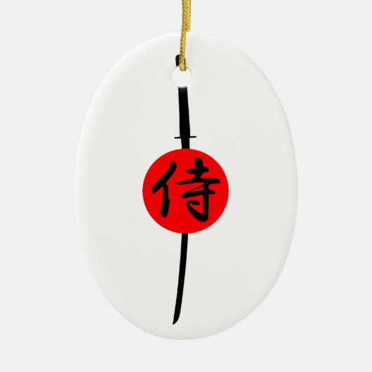 SAMURAI – 剣と漢字 セラミックオーナメント (正面)