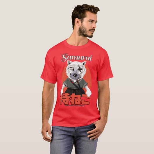 Samurai 9 Lives Cat Tシャツ (正面フル)