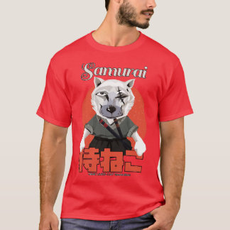 Samurai 9 Lives Cat Tシャツ