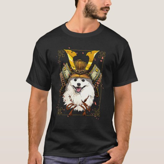 Samurai American Eskimo Japanese Warrior Bushido D Tシャツ (正面)