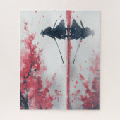 Samurai and Sakura – Japanese Warrior Art ジグソーパズル (縦)