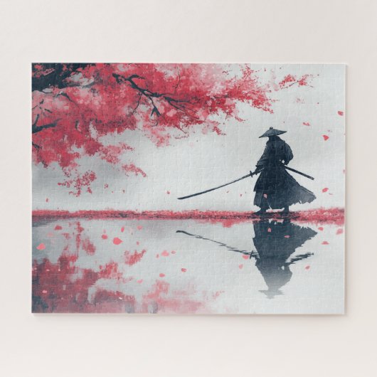 Samurai and Sakura – Japanese Warrior Art ジグソーパズル (横)