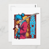 Samurai Anime Lover Manga Kawaii Otaku ポストカード (正面/裏面)