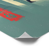 Samurai Bamboo Print Japanese Nature Art (Blue ポスター (角)