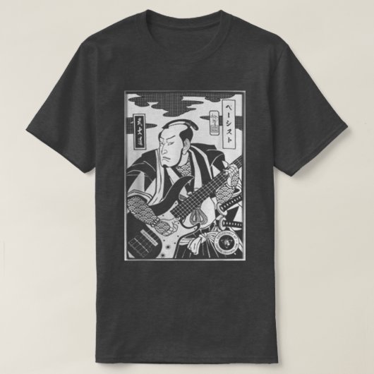 Samurai Bassist Player Rock Guitar Samurai (2) Tシャツ (デザイン正面)