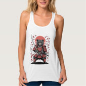 Samurai Bear Canvas Flowy Racerback Tank Top タンクトップ (正面)