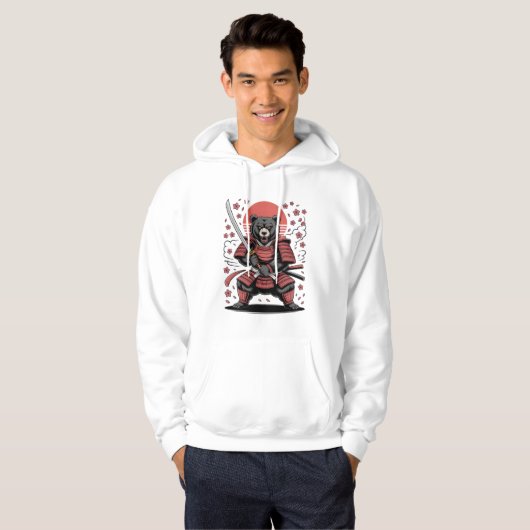 Samurai Bear Men's Hoodie パーカ (正面フル)