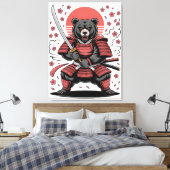 Samurai Bear Stretched Canvas Print キャンバスプリント (インサイチュ (寝室))