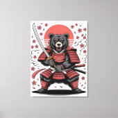 Samurai Bear Stretched Canvas Print キャンバスプリント (正面)
