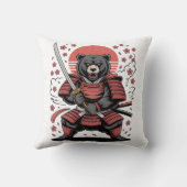 Samurai Bear Throw Pillow 16" x 16" クッション (裏面)