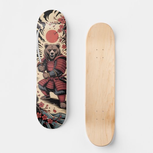Samurai Bear warrior Skateboard スケートボード (正面)