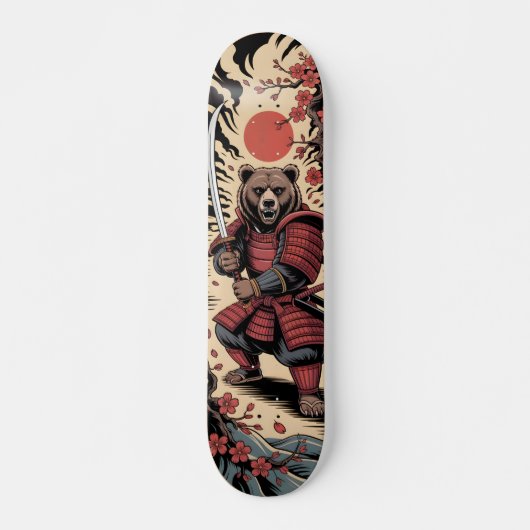Samurai Bear warrior Skateboard スケートボード (正面)