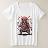 Samurai Bear Womens Plus Size T-Shirt プラスサイズTシャツ (デザイン正面)