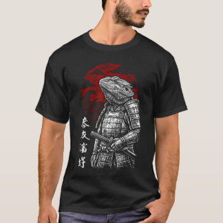 Samurai Bearded Dragon Japanese Warrior Japan Tシャツ
