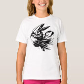 Samurai Bunny Black Ink Warrior Rabbit Tシャツ (正面)