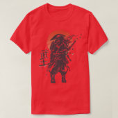 Samurai Bushido Code Japanese Warrior Kanji Retro Tシャツ (デザイン正面)